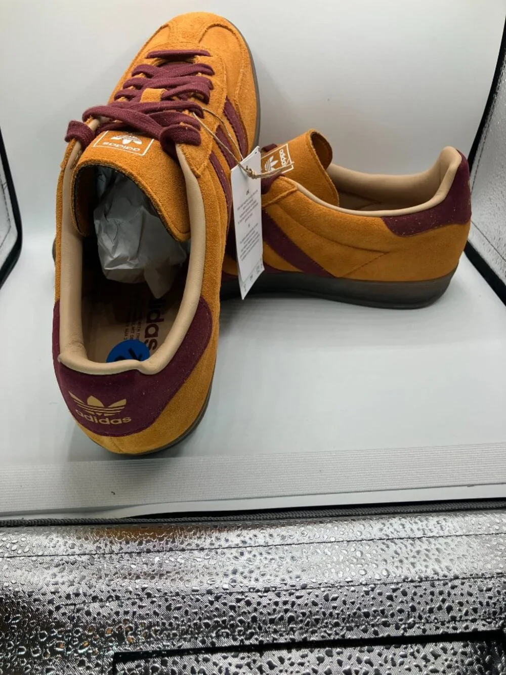 adidas Gazelle Mens size 10‎ Indoor Mustard Yellow/Burgandy